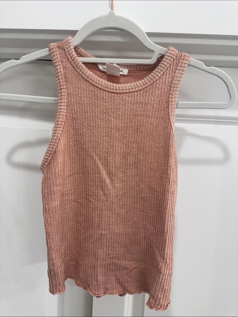 Caution To The Wind Ribbed Tank - Dusty Pink